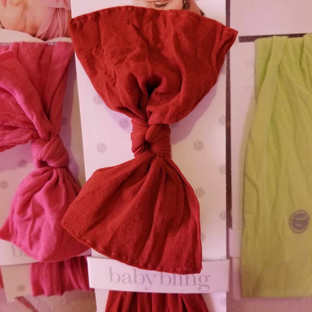 Deep Red Baby Bling Bow NEW